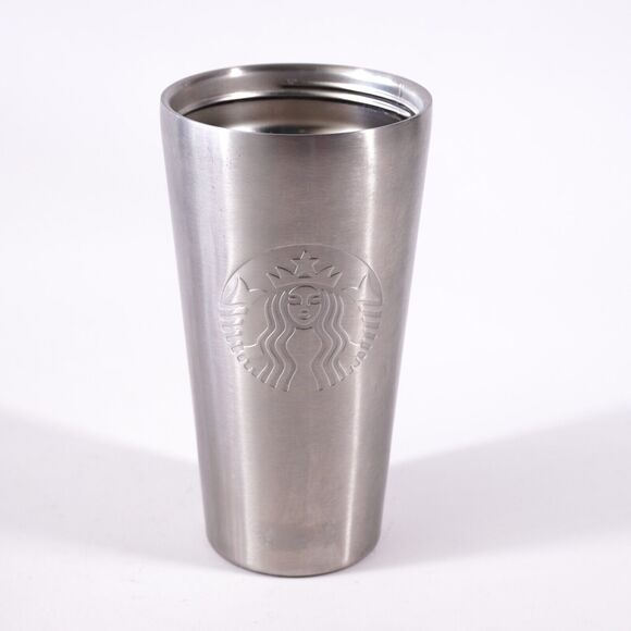 Starbucks Stainless Steel Tumbler 16 Oz Ceramic Coffee Mug Tea Cup No Lid Silver - Picture 1 of 8